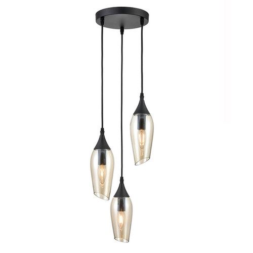 Taper 3 Cluster Pendant Light FL2420-3/346 Amber 3x10W