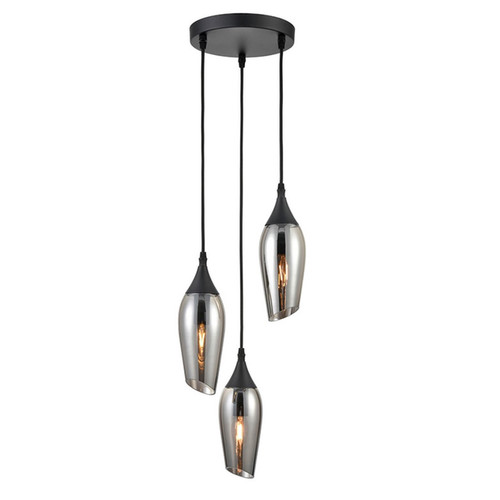 Taper 3 Cluster Pendant Light FL2420-3/345 Smoked Black 3x10W