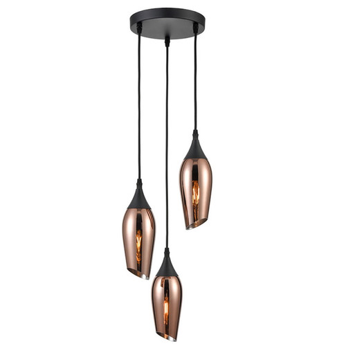 Taper 3 Cluster Pendant Light FL2420-3/347 Copper 3x10W