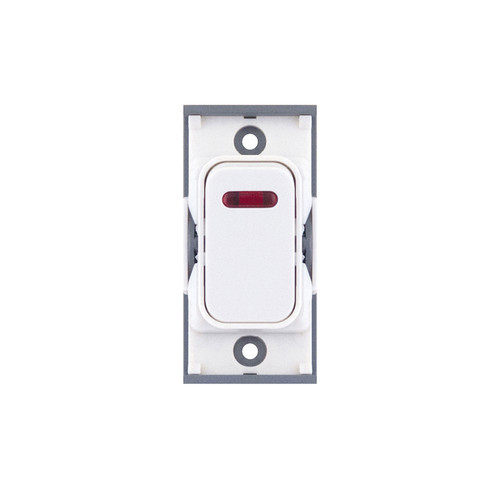 Rocker Switch Module 20A DP with Neon White