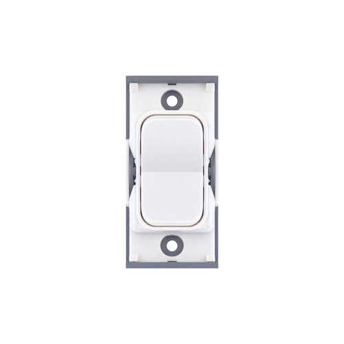 Rocker Switch Module 1 gang 2 way + Off Retractive White