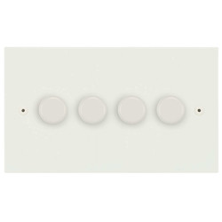 Horizon Square Dimmer Switch LED Trailing Edge 120W 4 gang 2 way Matt White