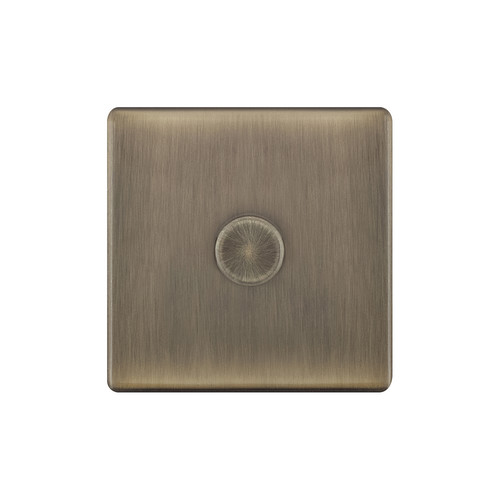 LED Dimmer LED Trailing Edge Switch Screwless 100W 1 gang 2 way Antique Brass