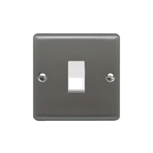 Rocker Switch 1 gang 20 amp double pole Satin Stainless