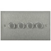 Horizon Square Dimmer Switch LED Trailing Edge 120W 4 gang 2 way Satin Stainless