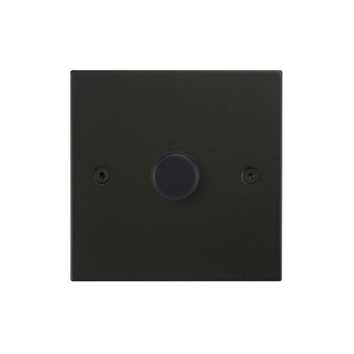 Horizon Square Dimmer Switch LED Trailing Edge 120W 1 gang 2 way Matt Black