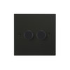 Horizon Square Dimmer Switch LED Trailing Edge 120W 2 gang 2 Way Matt Black
