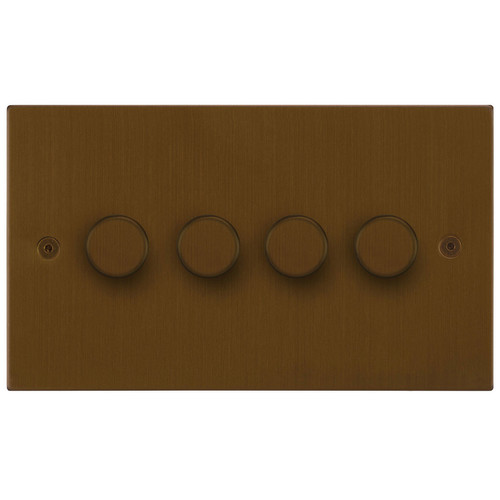 Horizon Square Dimmer Switch LED Trailing Edge 120W 4 gang 2 way Antique Bronze