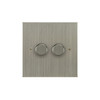 Horizon Square Dimmer Switch LED Trailing Edge 120W 2 gang 2 way Satin Nickel