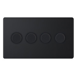 LED Dimmer LED Trailing Edge Switch Screwless 100W 4 gang 2 way Matt Black