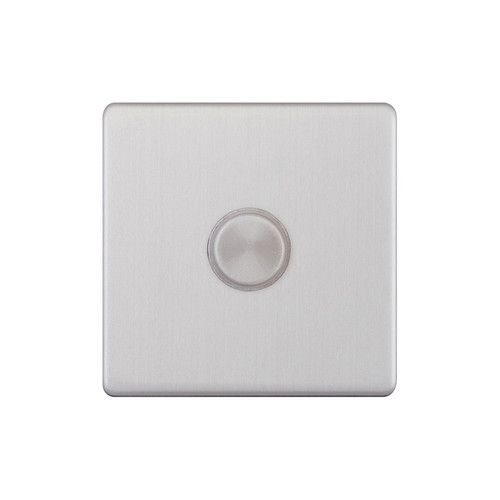 LED Dimmer LED Trailing Edge Switch Screwless 100W 1 gang 2 way Brushed Stainless