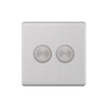 LED Dimmer LED Trailing Edge Switch Screwless 100W 2 gang 2 way Brushed Stainless