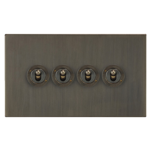 Horizon Square Dolly Switch 4 gang 20 amp intermediate Jordan Bronze