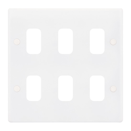 Modular Plate 6 gang White