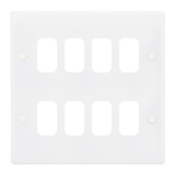Modular Plate 8 gang White