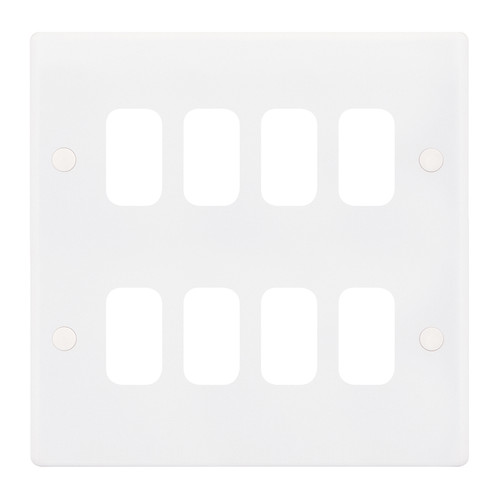 Modular Plate 8 gang White