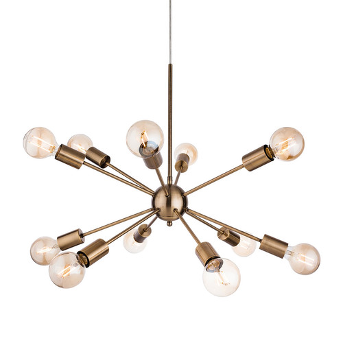 Alfa 12 Pendant Light 12x40W Antique Brass