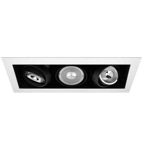 Grid Triple Downlight GU10 / AR70 240V 3 x 50W White / Black