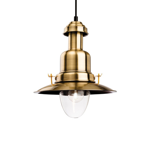 Fisherman Classic Pendant Light 40W Antique Brass