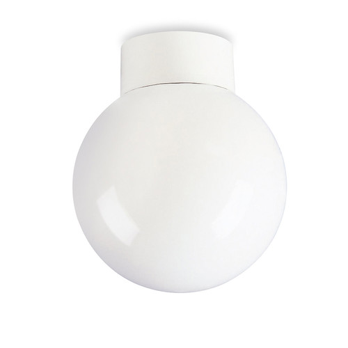 Glass Sphere Flush Mount Ceiling Light White Opal 60W