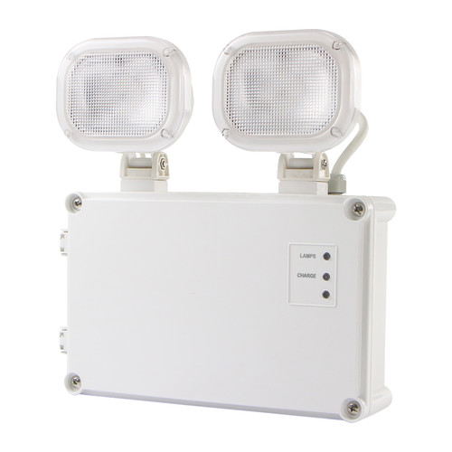 LED Emergency IP65 Twin Spot  - Non-Maintained - Select Self-Test or Manual Emergency Mode 12W White