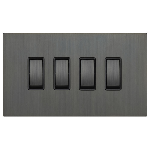Renaissance Rocker Switch 4 Gang 2 Way Umber Bronze