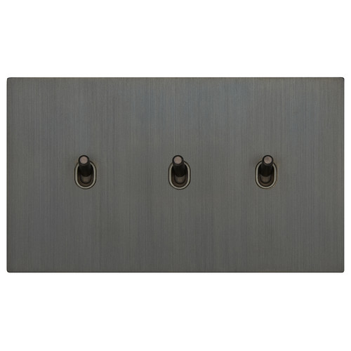 Renaissance Contemporary Toggle Switch 3 Gang 2 Way Umber Bronze