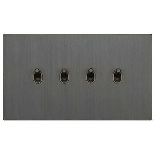 Renaissance Contemporary Toggle Switch 4 Gang 2 Way Umber Bronze