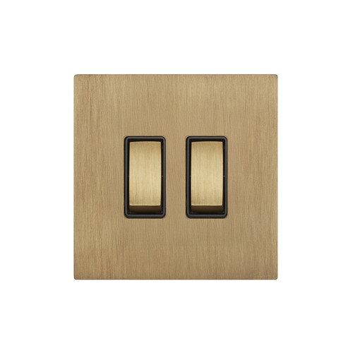Renaissance Rocker Switch 2 Gang 2 Way Sienna Brass
