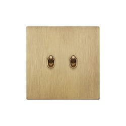 Renaissance Contemporary Toggle Switch 2 Gang 2 Way Sienna Brass