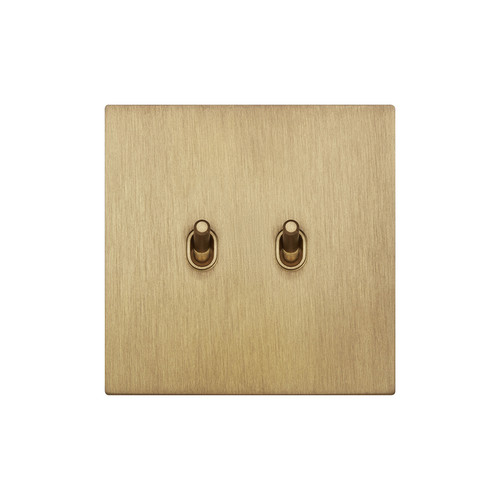 Renaissance Contemporary Toggle Switch 2 Gang 2 Way Sienna Brass