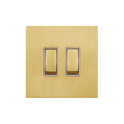Renaissance Rocker Switch 2 Gang 2 Way Ochre