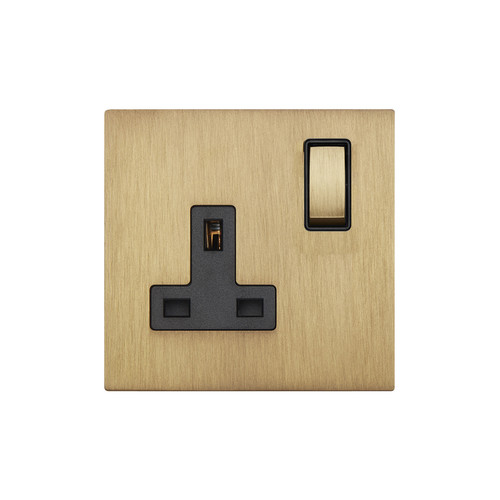 Renaissance Switched Socket 1 Gang 13 Amp Sienna Brass