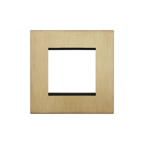 Renaissance Euro Plate 2 Gang Sienna Brass