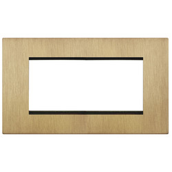 Renaissance Euro Plate 4 Gang Sienna Brass