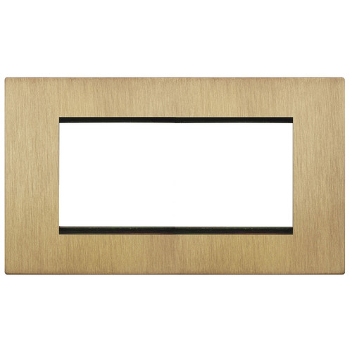 Renaissance Euro Plate 4 Gang Sienna Brass