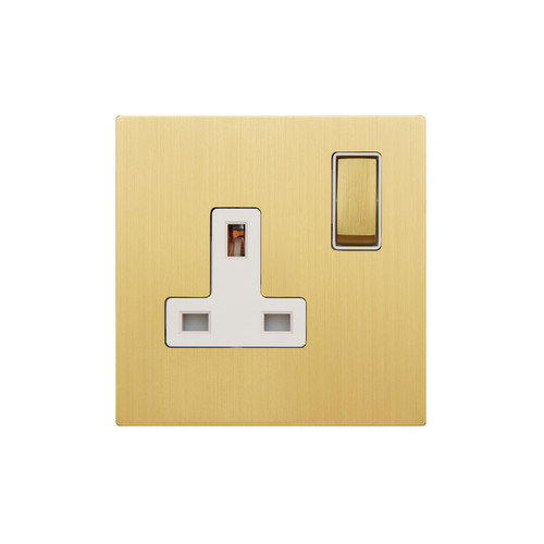 Renaissance Switched Socket 1 Gang 13 Amp Ochre Brass