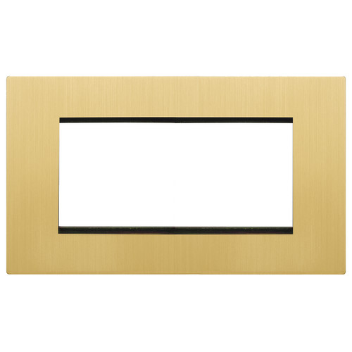 Renaissance Euro Plate 4 Gang Ochre Brass