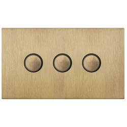 Renaissance Dimmer Switch 3 Gang 400W Sienna Brass
