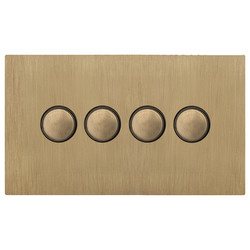 Renaissance Dimmer Switch 4 Gang 400W Sienna Brass