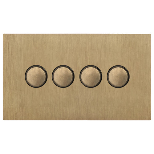 Renaissance Dimmer Switch 4 Gang 400W Sienna Brass