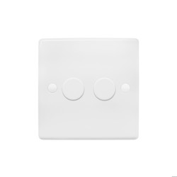 LED Dimmer Switch LED Trailing Edge Switch 100W 2 gang 2 way White