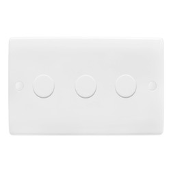 LED Dimmer Switch LED Trailing Edge Switch 100W 3 gang 2 way White