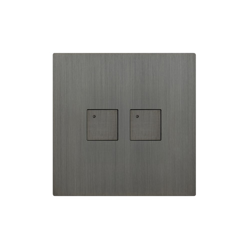 Renaissance Control Switch Square Buttons with LED 2 Gang Push button control switch Umber Bronze