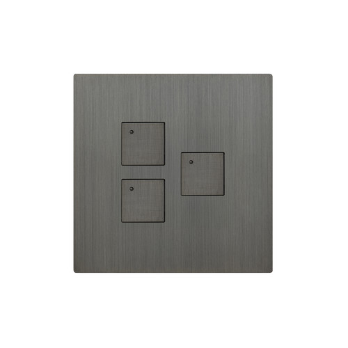 Renaissance Control Switch Square Buttons with LED 3 Gang Push button control switch Umber Bronze