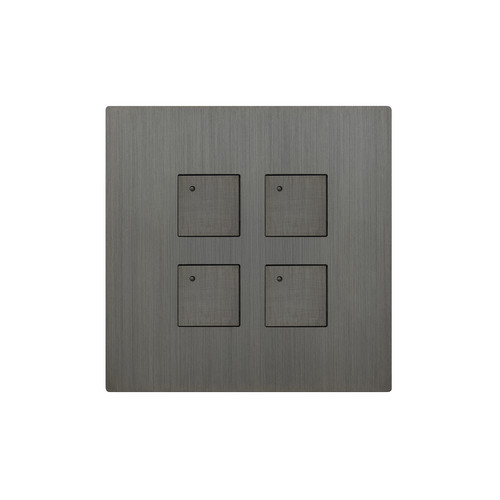 Renaissance Control Switch Square Buttons with LED 4 Gang Push button control switch Umber Bronze