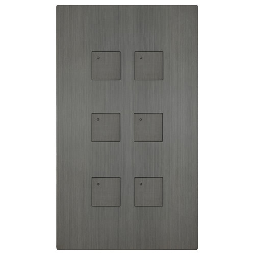 Renaissance Control Switch Square Buttons with LED 6 Gang Push button control switch Umber Bronze