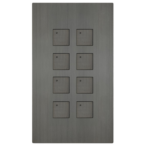 Renaissance Control Switch Square Buttons with LED 8 Gang Push button control switch Umber Bronze