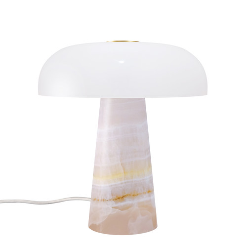Glossy Mini Marble Table Lamp 15W Pink Jade
