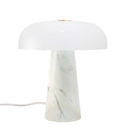 Glossy Mini Marble Table Lamp 15W White